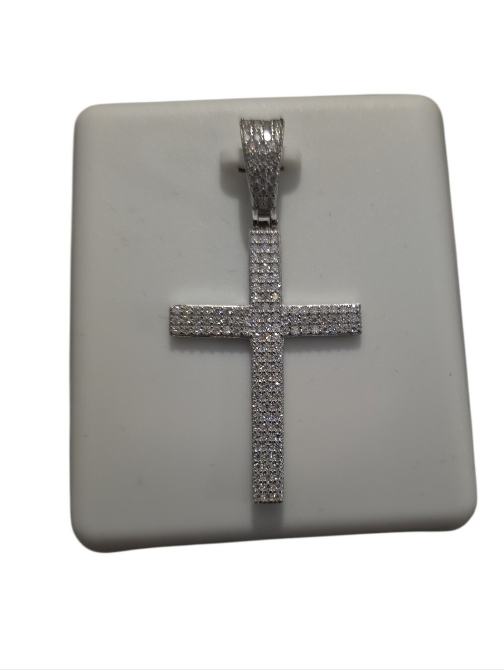 Sterling & Moissanite Cross Pendant - New